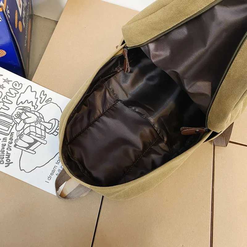 Solid Black Canvas Backpacks 100% Cotton Leisure Or Travel Bags Unisex Large Capacity Packages Fashion Simple School Bags bolsaXJ241026