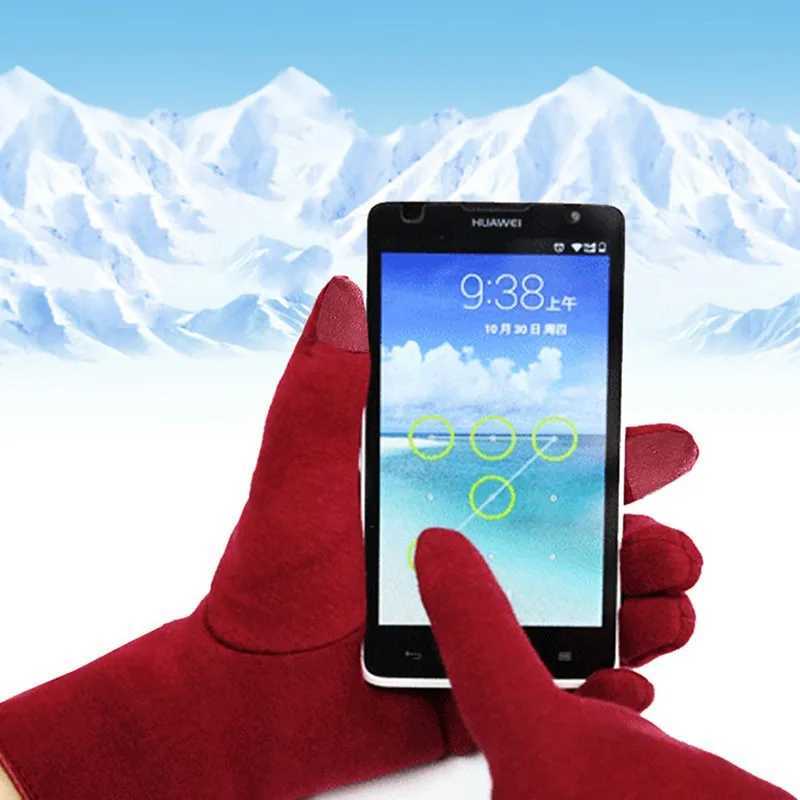 New Womens Autumn Winter Warm Gs Wool Lining Hot Full Finger Warm Gs Womens Cotton Touchscreen Gs W241026