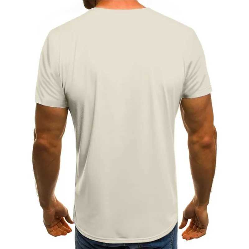 Summer mens T-shirt loose casual Strt round neckline pull-down short sleeved printed mens T-shirt W241026