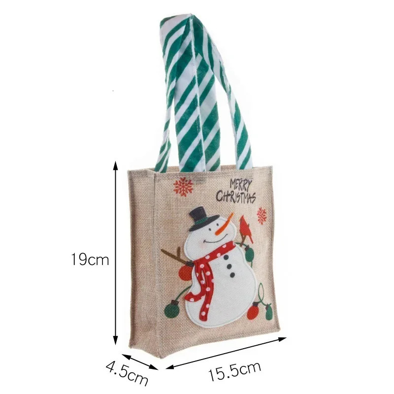 2PCS Christmas Tote Candy Chocolate Storage Bag Apple Bag Christmas Gift Santa Snowman Gift Bag Christmas Supplies 241025