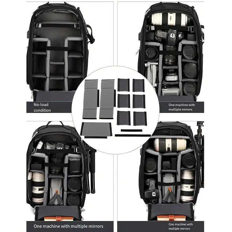 Multi-purpose photography backpack waterproof professional camera bag 17-inch laptop backpack SLR UAV suitcase large capacityXJ241026
