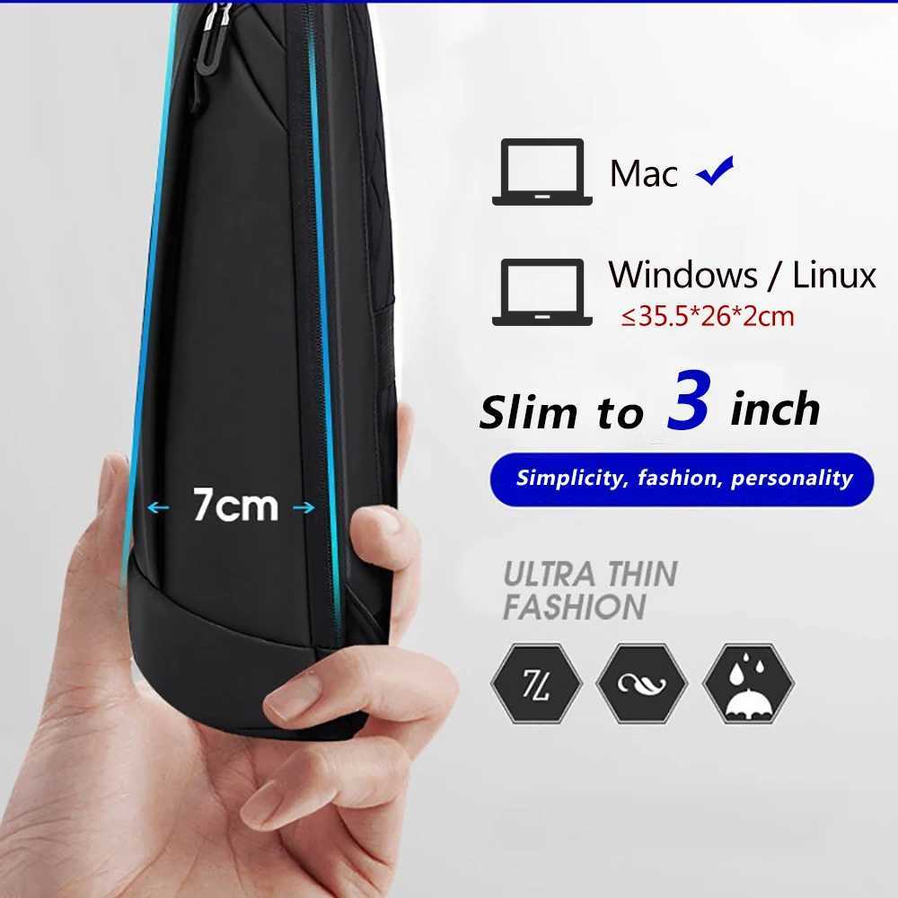 Ultra-thin Laptop Backpack 15.6 Inch Business Men Bag Women Backpacks Solid Color Unisex Backpacks Slim Back Pack mochila hombreXJ241026