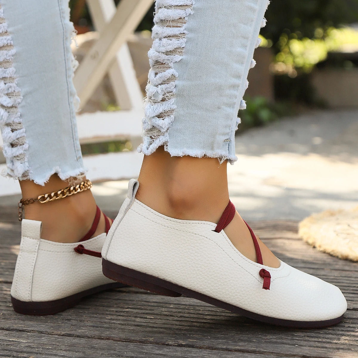 Womens shoes 2024 trend summer womens shoes Mary Jane shoes soft casual outdoor dress flat ballet shoes round toes shallow smooth flat bottom 241024