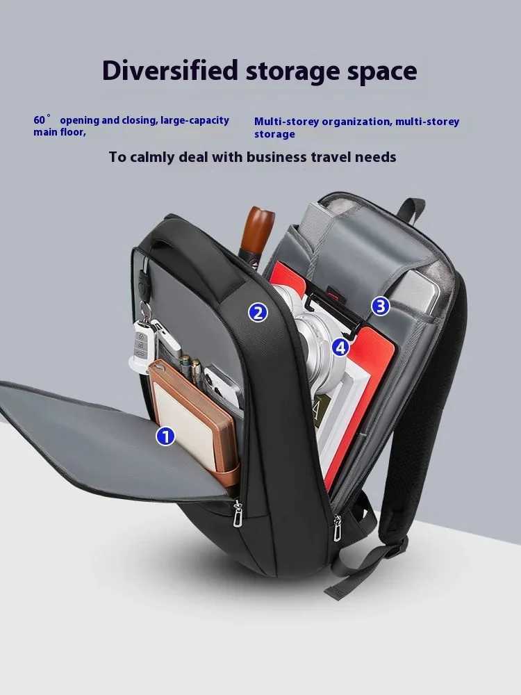EURCOOL Backpack repellent Large capacity waterproof 17 usb business commutingXJ241026