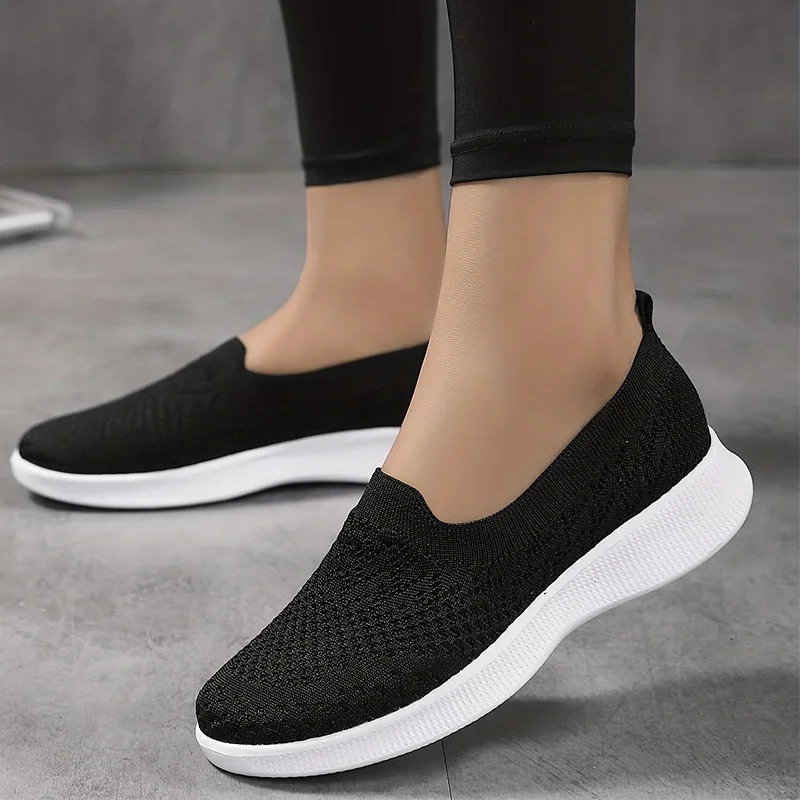 2024 womens flat shoes are lightweight smooth and soft for daily casual sports. Breathable soft and elastic sports shoes are available for free delive