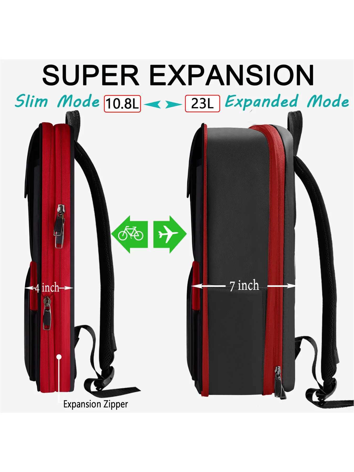 Slim Expandable Laptop Backpack 15.6 Inch Business Backpack Waterproof Anti-Theft Travel Backpack Daypack for Men and WomenXJ241026