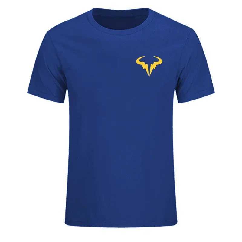 Newly popular Rael Nadal tennis player T-shirt mens black shorts Sleve cotton T-shirt high-quality mens O-neck top W241026