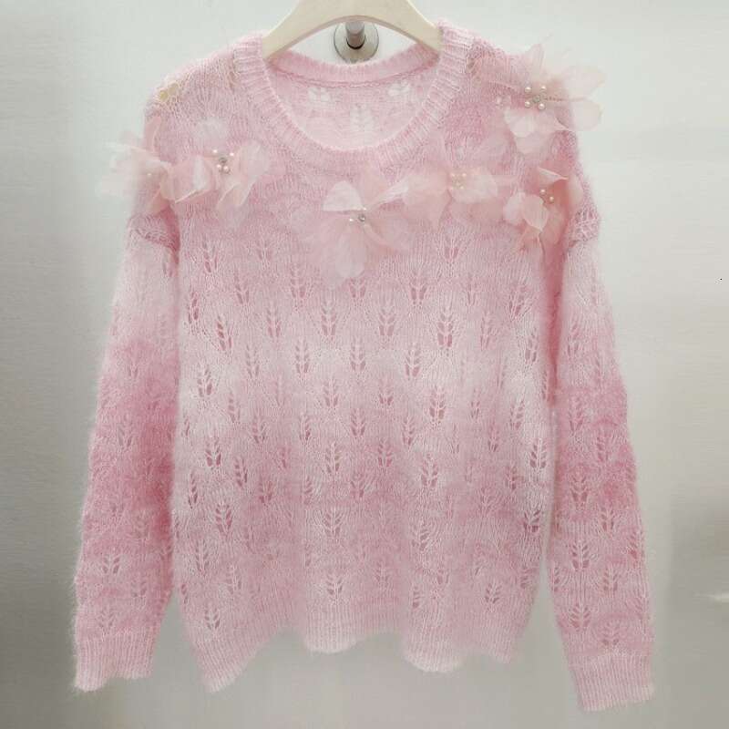 2024 Autumn/Winter Fashion 3D Wer Women's New Sweet Design Hollow Knitted Sweater Hoodie Top Sweater For Women