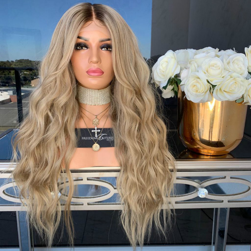 New wigs for women fashion long curly dyed small curly chemical fiber headpiece synthetic hair