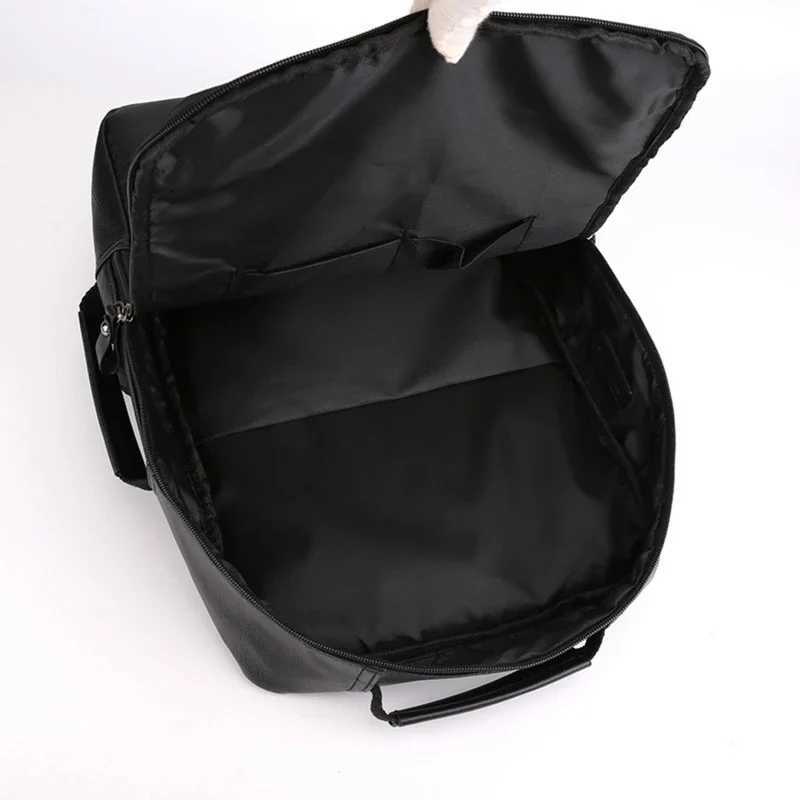 Business Backpacks For Men Waterproof PU Leather Laptop Bag Large Capacity USB Charging Rucksack Male Fi Bagpack mochilaXJ241026