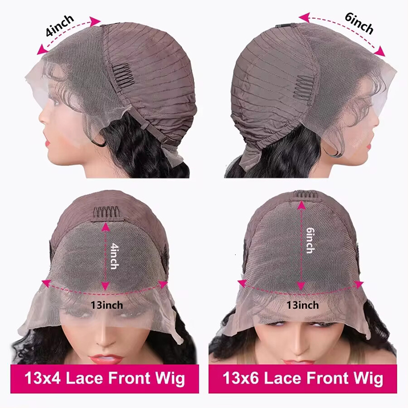 Deep Wave 13x6 Trasparent Lace Front Human for Women Water Curly Pre Plucked with Baby Hair Wet and Wavy Wigs