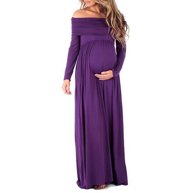 The term new mother dress refers to a sexy and fashionable maternity dress with long sleeves mop long leather and photos of pregnant women W241026