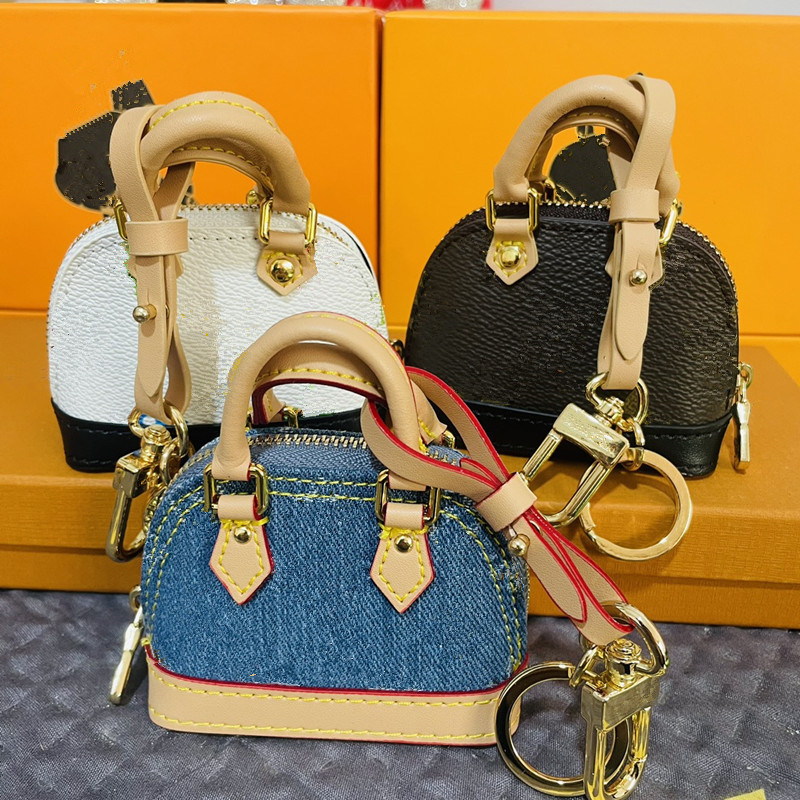 luxury key wallet women letter micro pouch bags with keychain coin purses lady mini coin purses shell bags fashion keychain Headphone bag