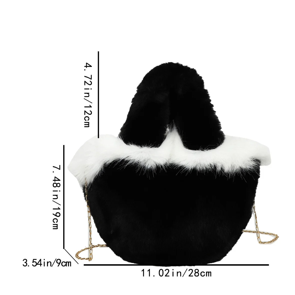 Small bucket bag handbag fluffy plush cross body bag womens soft top handbag womens faux fur handbag 241025