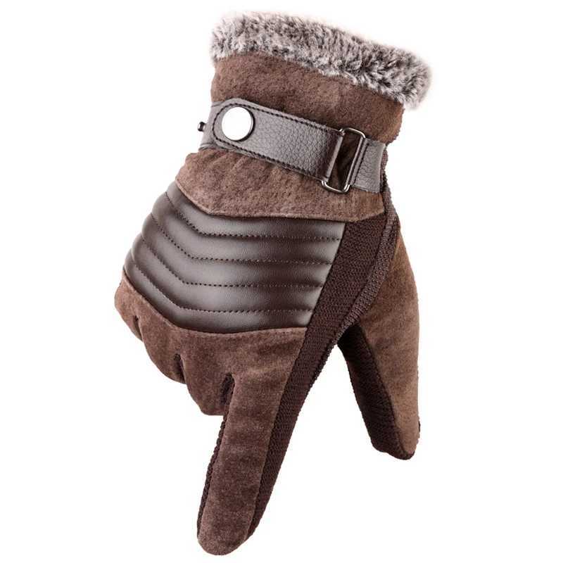 Mens Thick Paddle Gs Polyester Thick Warmth Gs Brown Driving Skiing Winter Russia Winter W241026