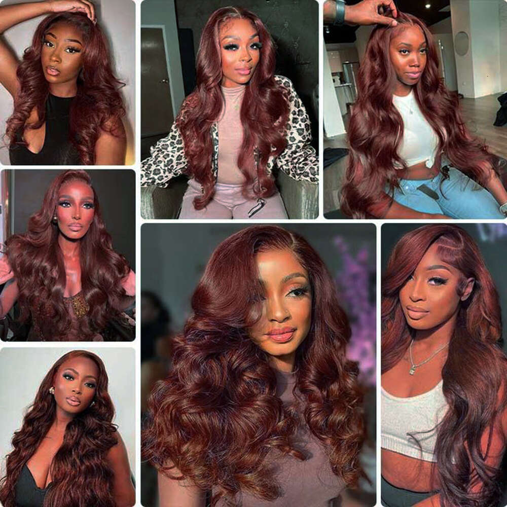 Copper Red Frontal Wig Reddish Brown 13X4 Synthetic Lace Front Wigs For Women Pre Plucked Haire With Baby Hair Fiber