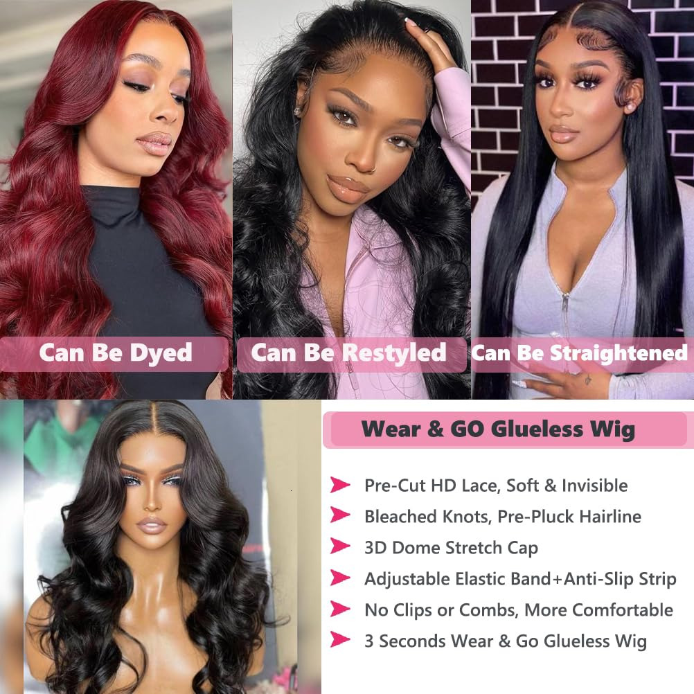 13x4 Hd Body Wave Glueless Wig Human Hair Ready To Plucked For Women Pre Cut Wear And Go Lace Front Wigs On Sale