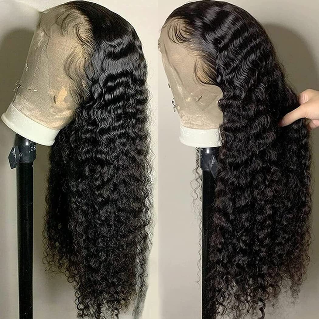 40 inch Deep Wave Frontal 13x4 13x6 Hd Lace Front Wig Pre Plucked Brazilian Curly Human Hair Wigs 100%