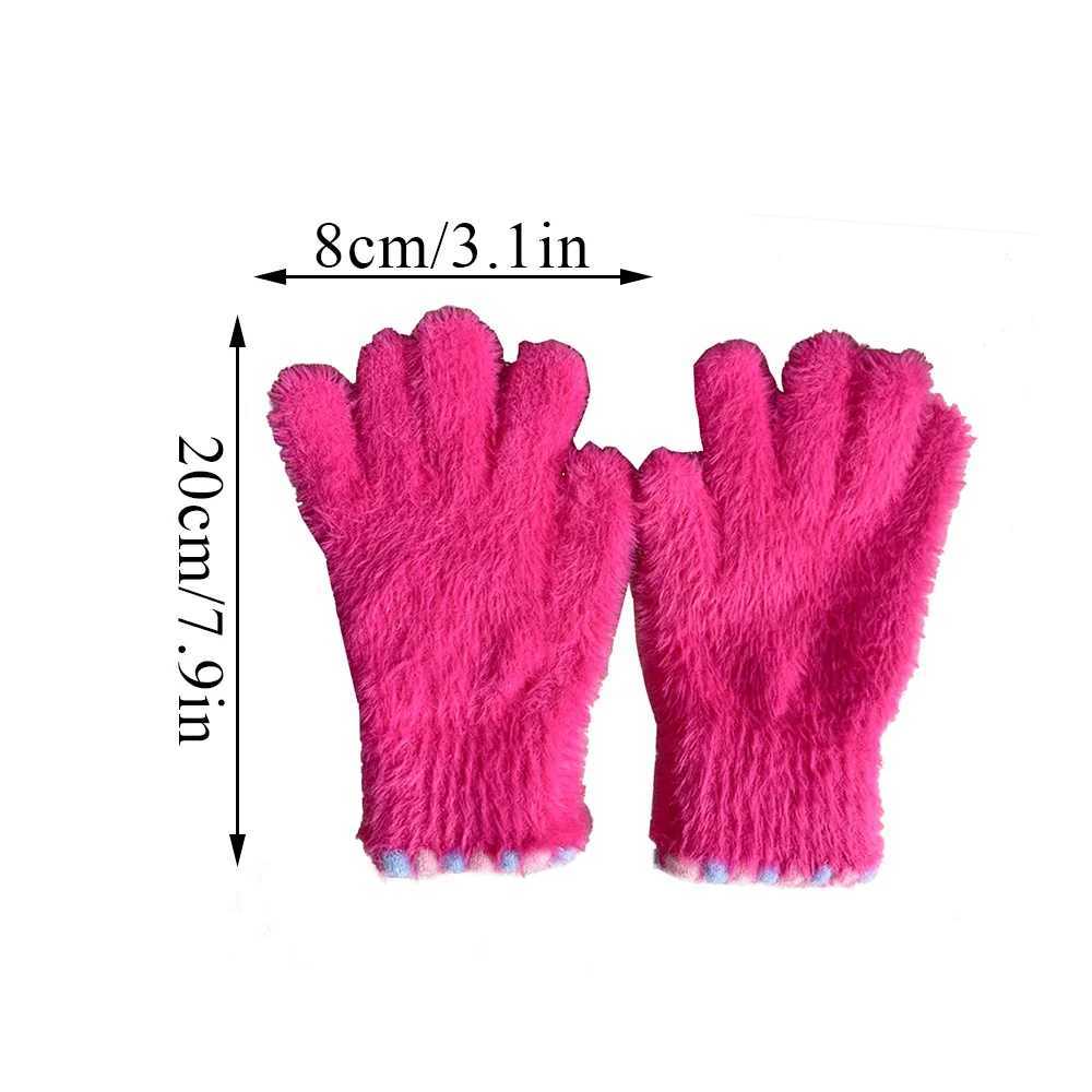 Korean style mink wool womens Gs touch screen five finger Gs outdoor bike winter Gs plush warm gloves 2024 W241026