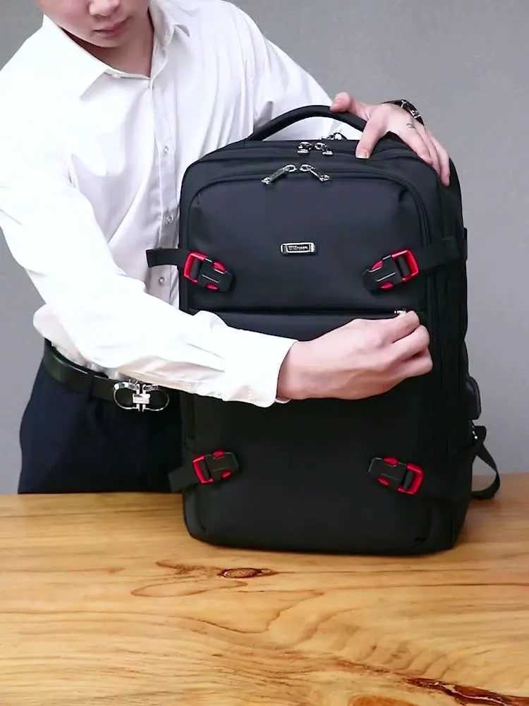 WIERSOON 45L Male Expandable Large Capacity Traveling Backpack for 17 inch Laptop Mens Backpack Approved Weekender BagXJ241026