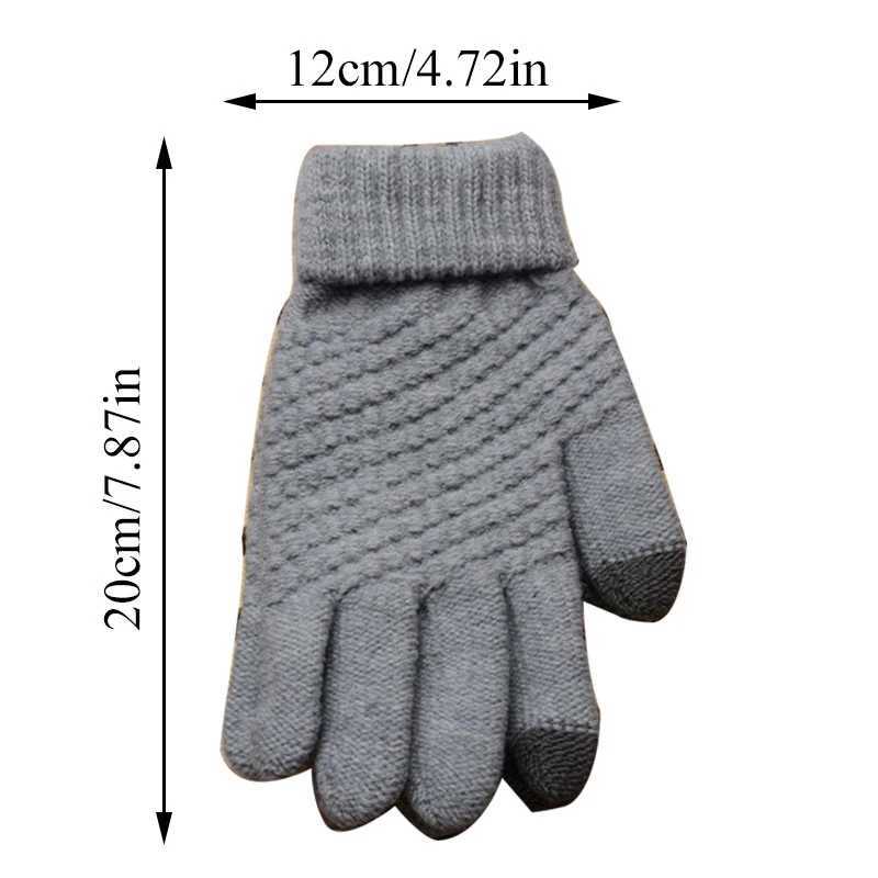 Winter wool warm knitting G mobile touch screen knitting G full finger tube female crochet G W241026