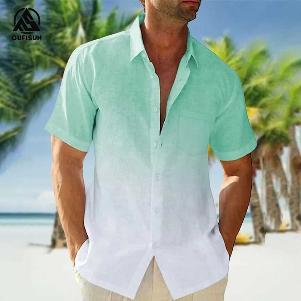 2024 casual mens summer clothing gradient graphic clothing vacation seaside oversized short slip top W241026