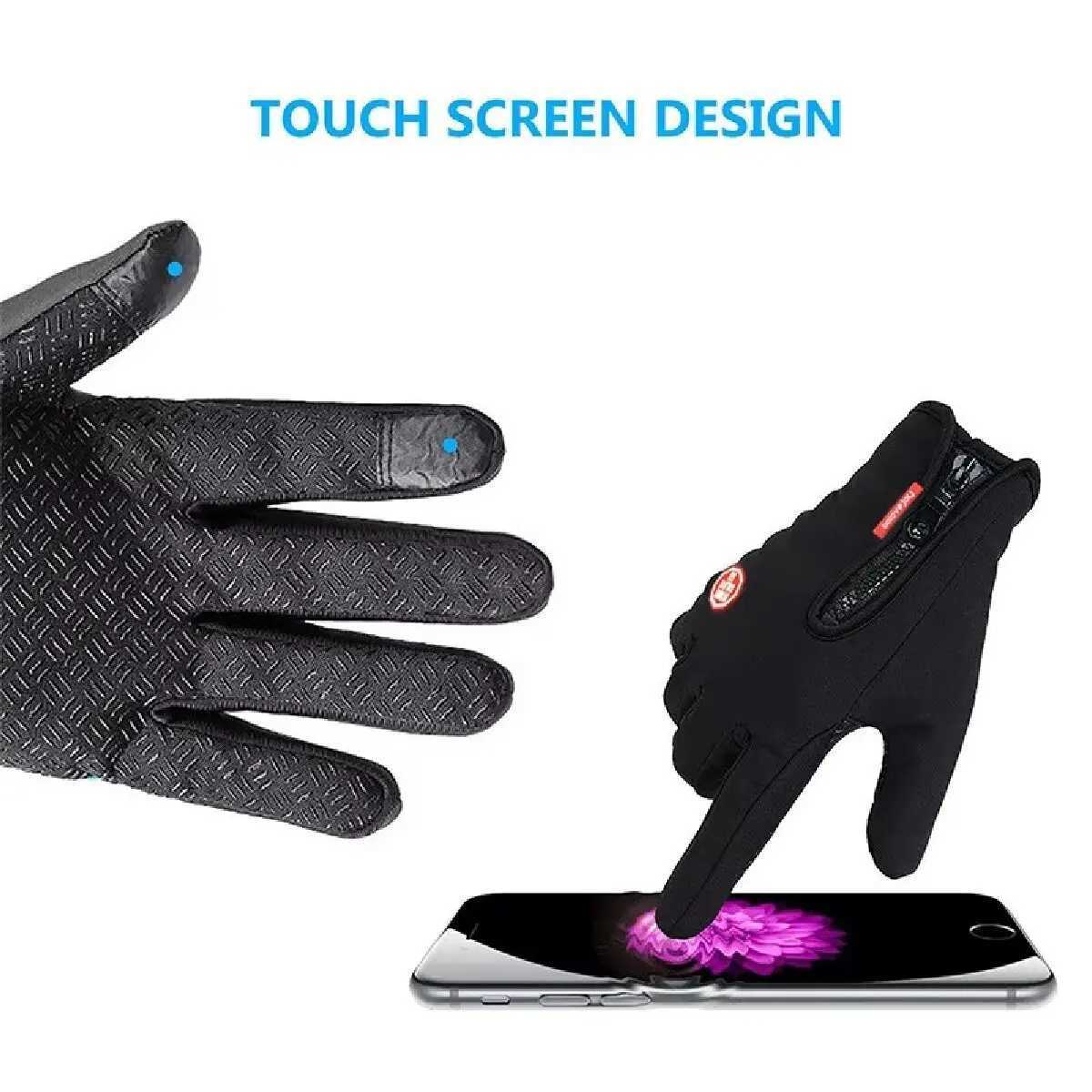 Mens womens winter windproof waterproof touch screen fishing motorcycle driving skiing anti-skid warm bicycle W241026