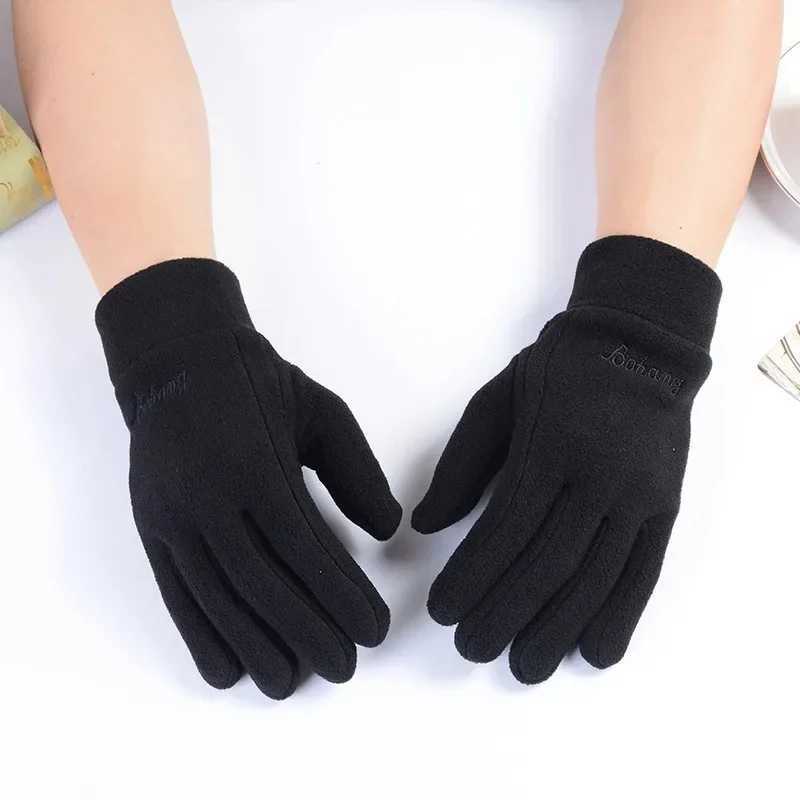 Mens Thick Wool Gs Suitable for Womens Winter Warmth Full Finger Gs Outdoor Windproof Running Bicycle Gloves W241026