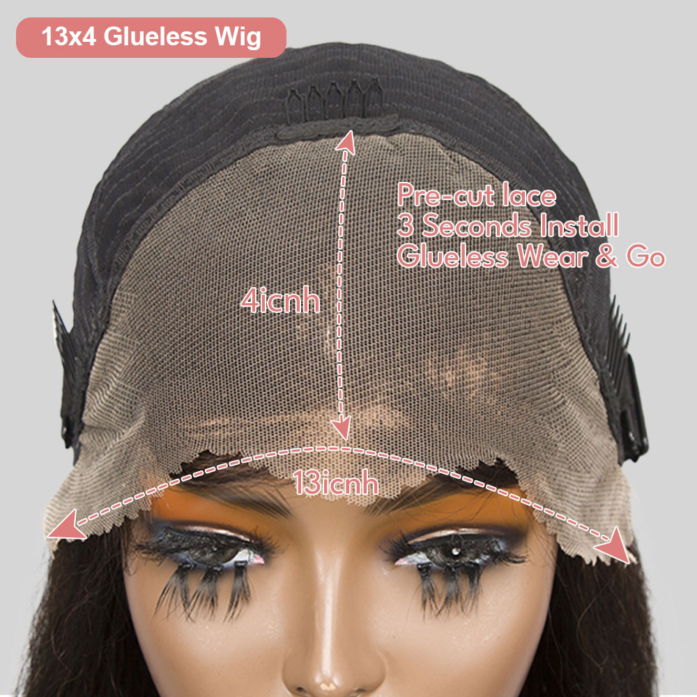 13x4 Glueless Short Bob Kinky Curly Human Hair Wigs for Black Women PrePlucked Transparent Deep Wave Frontal Wig Brazilian