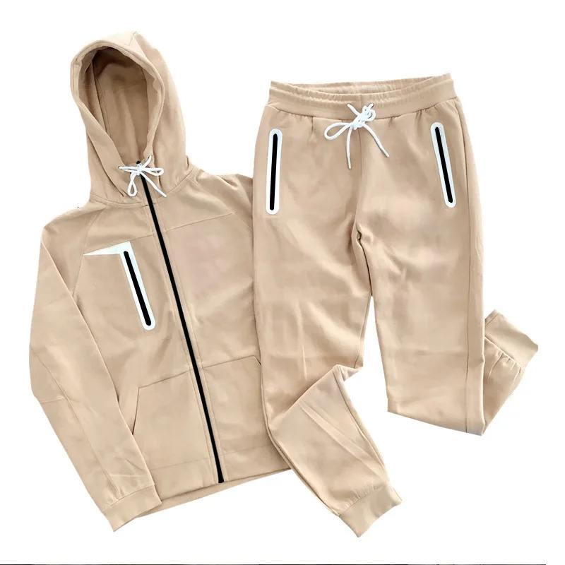Autumn Winter Zipper Tracksuit Hoodie Twopiece Casual Pants Mens Suit LongSleeved HoodiePants Sports Plus Size Set 241025