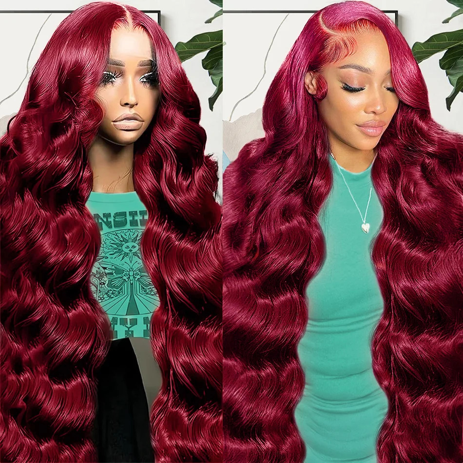 99j Bury 200 Density 13x4 13x6 Full Frontal Preplucked Colored Body Wave Front Wigs HD Transparent Lace Human Hair Wig