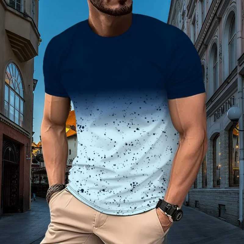 New summer mens graduate student color letter printed T-shirt casual short sleeved O-neck outdoor activity casual quick drying top W241026