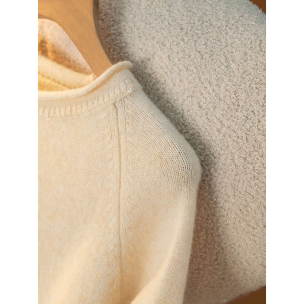 Women Curl O-Neck Pullover Cashmere Sweater Spring Autumn Office Lady Simple Fashion 100% Merino Wool Knitwear Clothing