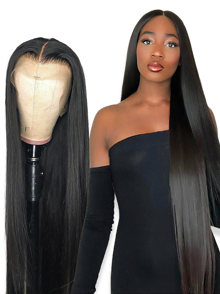 300% Brazilian Bone Straight Front Wig 13x6 Hd Lace Frontal For Women Glueless Wigs 100% Human Hair 30 36inch