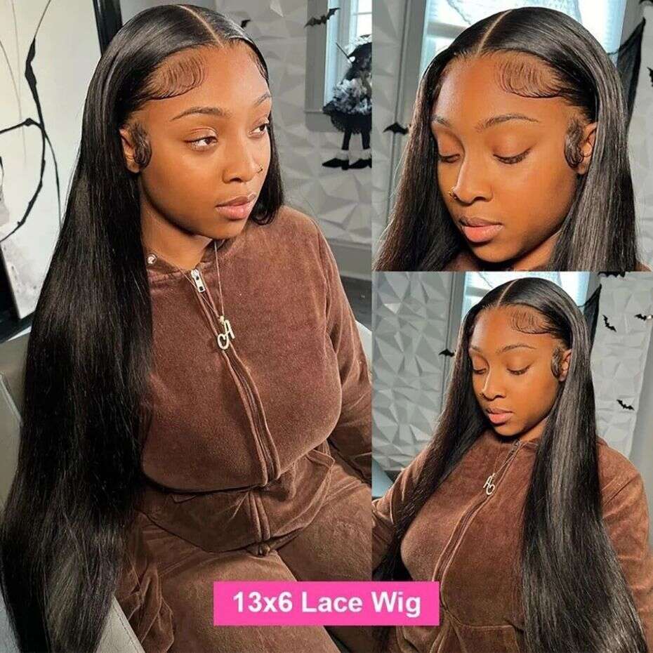 32 34 Inch Bone Straight 13X4 Front Human Wigs Brazilian 13X6 Lace Frontal Wig Preplucked For Women Remy Hair MYLOCKME