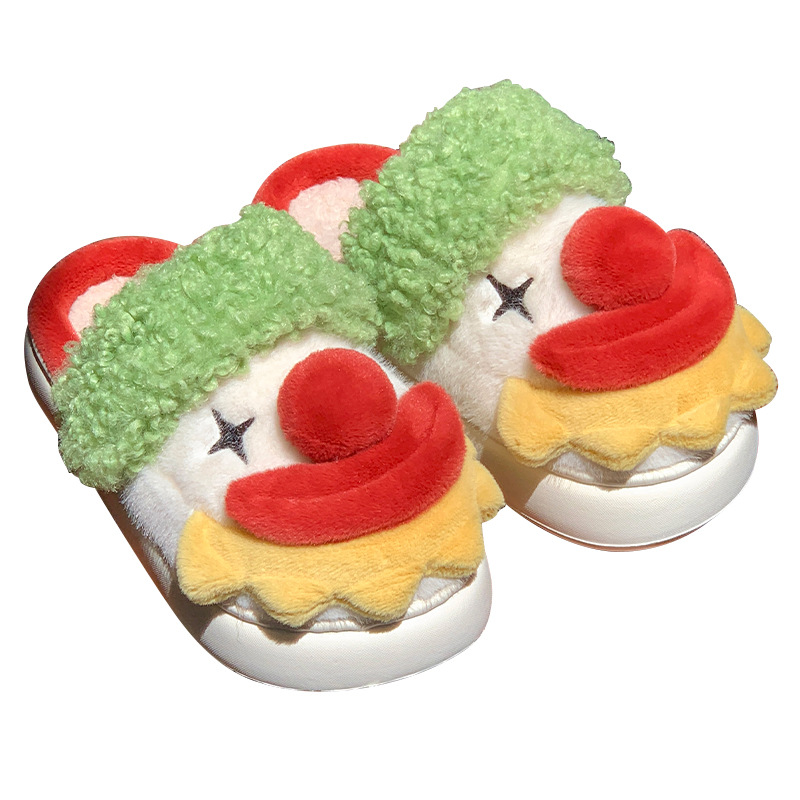 Funny Halloween Clown Women, 2024 New Cute Cartoon Animal Cotton Slippers for Winter 1f2e