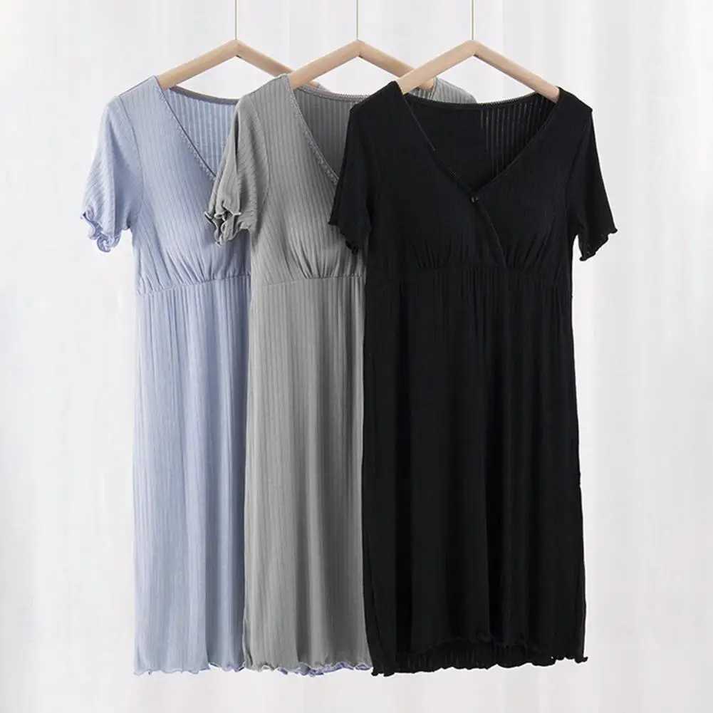Comfortable maternity dress elastic womens dress soft texture daily wear postpartum and breastfeeding pregnant womens dress W241026