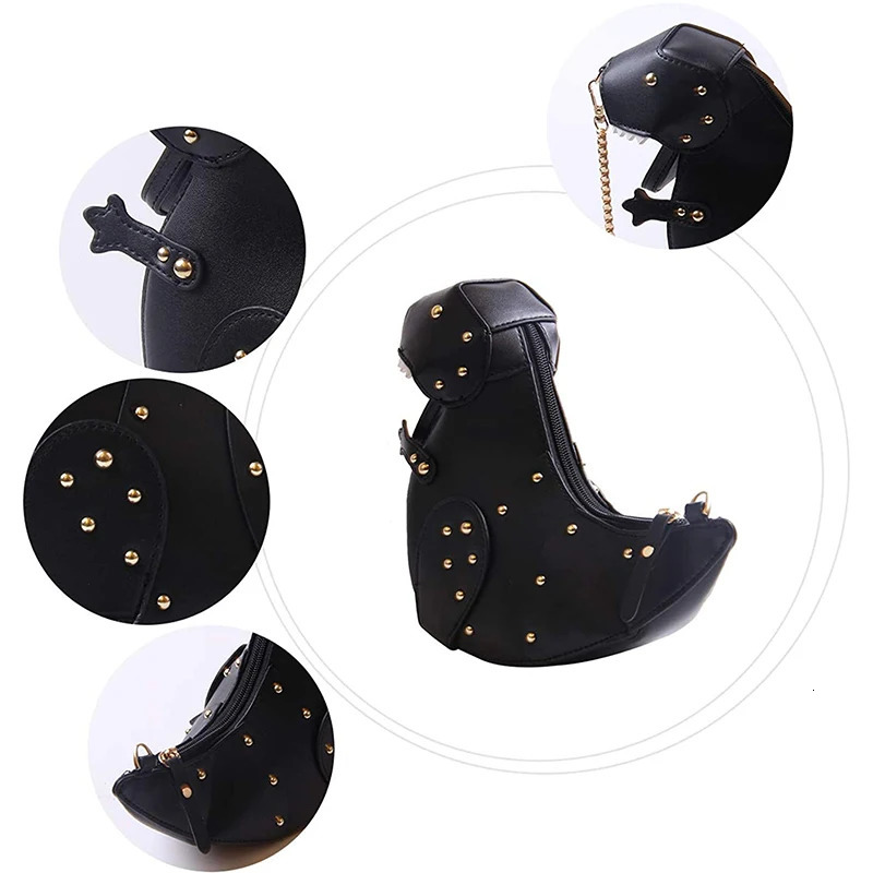Dinosaur Rivets Womens Purses and Handbags Shoulder Chain Bag Small Crossbody Bag Female Clutch Bag Pu Leather 241025