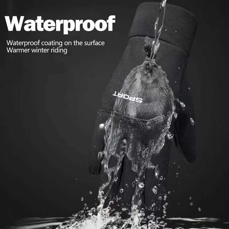 2023 Black Winter Warm Full Finger Waterproof Bicycle Outdoor Sports Running Motorcycle Skiing Touchscreen Wool Gs Shield W241026