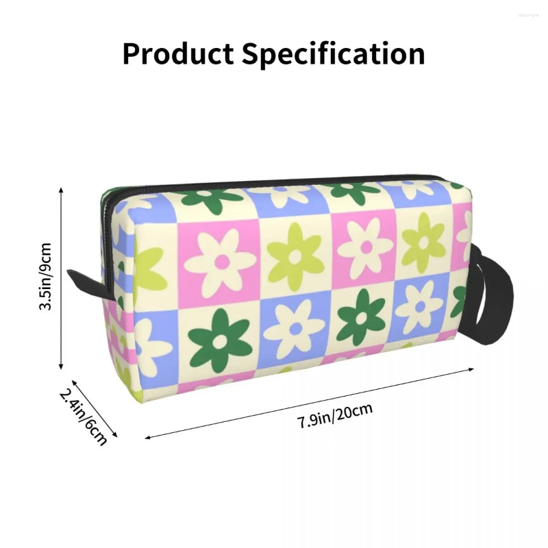 Cosmetic Bags Pastel ral Checkerboard Print Makeup wers New Toiletry Bag Stylish Outdoor Organizer Case