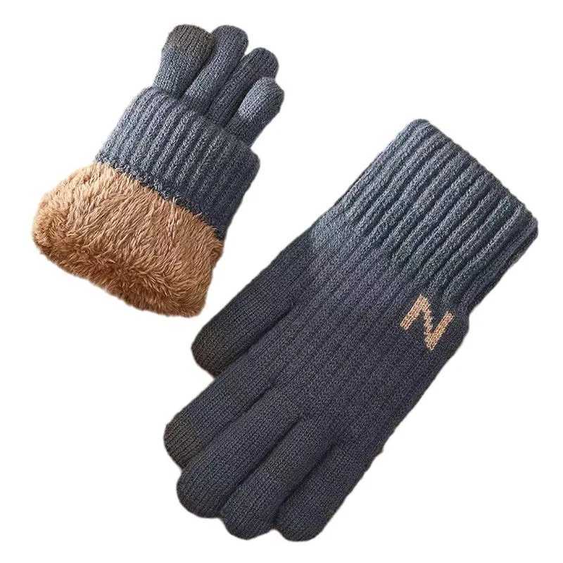 Winter thick plush knitted Gs touch screen driving Gs outdoor cold insulation Gs W241026