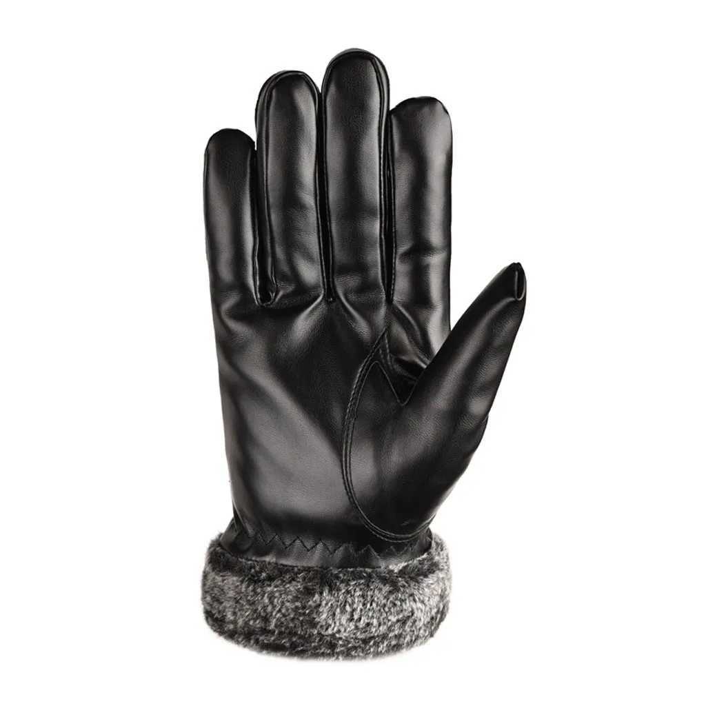 Mens leather winter warmth motorcycle skiing snowboard Gs W241026