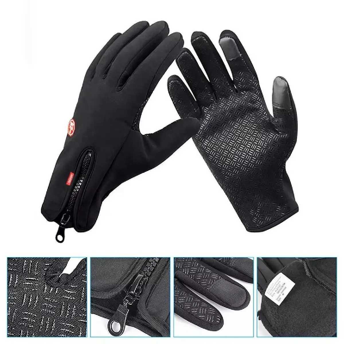 Mens womens winter windproof waterproof touch screen fishing motorcycle driving skiing anti-skid warm bicycle W241026