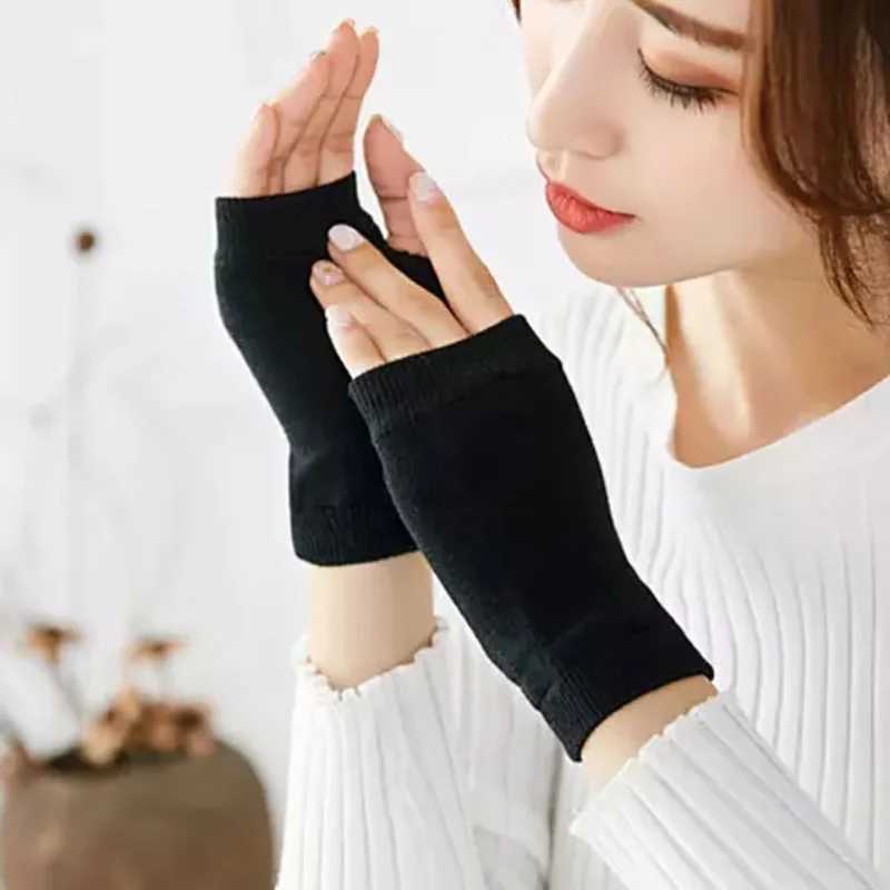 Black Punk Wrist Length Female Fingers Gs Mens Black Ninja Sports Outdoor Hip Hop Gs Cool Elastic Short Cotton Gloves W241026