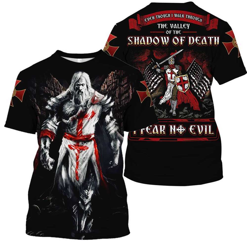 2024 vintage mens T-shirt 3D knight print top Strt hip-hop O-neck short sleeved Sly T-shirt oversized mens clothing W241026
