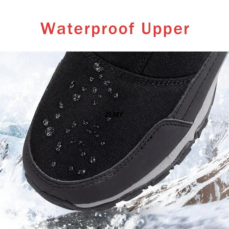 Waterproof Men Women Snow Boots High Top Ankle Winter Boots Platform Warm Plush Man Cutton Shoes Outdoor Non-slip Snowboots Male 241025