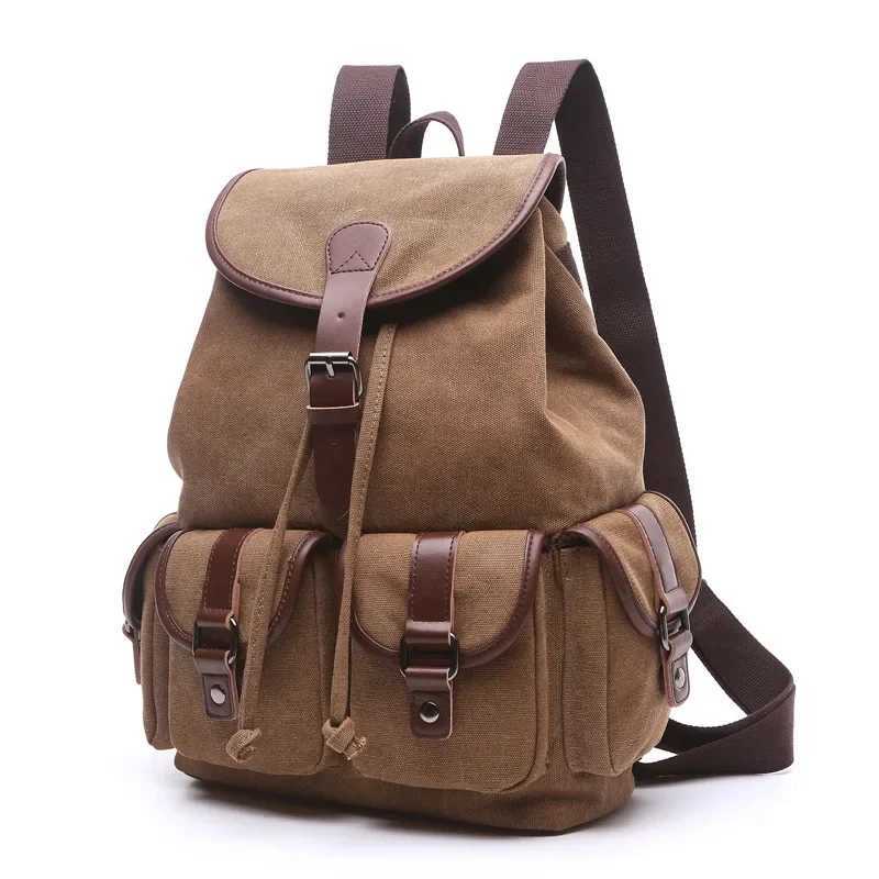 2024New fashion mens backpack vintage canvas backpacks school bag mens travel bags large capacity mochila mujer bolsa femininaXJ241026