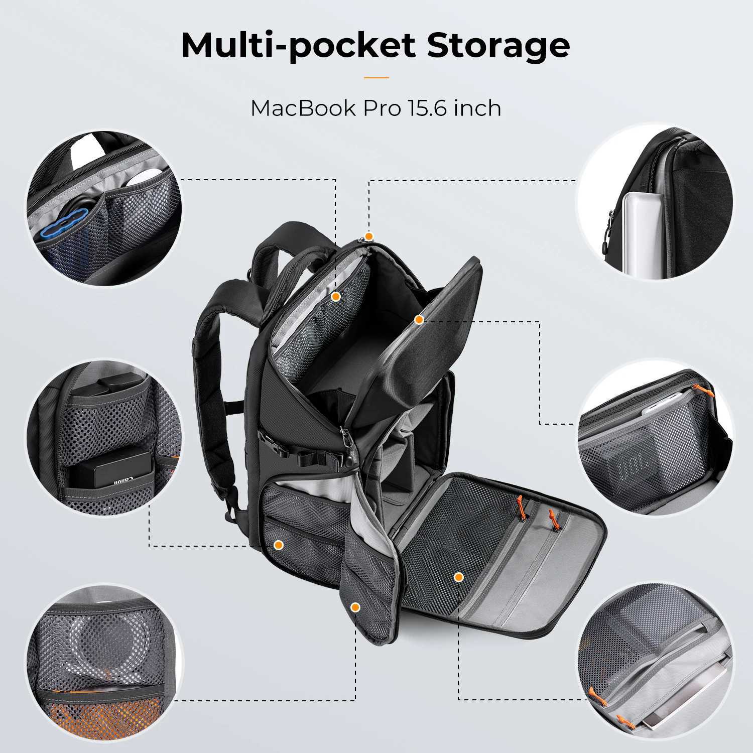 K F CONCEPT Large Capacity Camera Backpack Outdoor Travel Waterproof Travel Photography Bag Can Carry A tripod With Rain CoverXJ241026