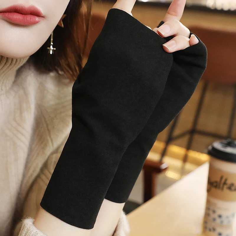 Female Finger Gs Winter Warm Touch Screen Half Finger Gs Used for Womens Outdoor Bicycle Velvet Gloves W241026