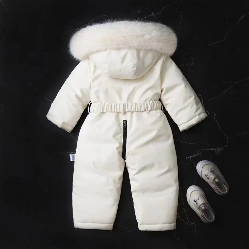 -30 Degree Baby Winter Jumpsuit Thicken Boys Ski Suit Coat Warm Children Jacket Waterproof Hooded Baby Girls Snowsuit 1-5Yrs 241025